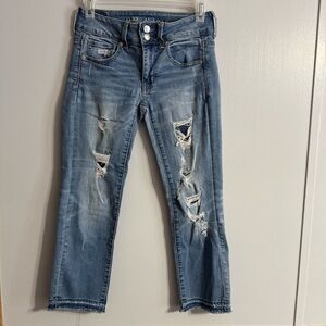 American Eagle Outfitters Artist Crop Jeans Size 2